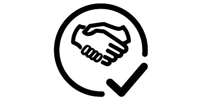 Handshake and tick-mark
